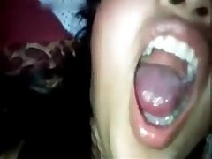 cute amature asian teen gets a mouthful