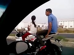Indian Girl Bike Stunt on Road